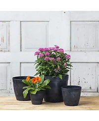Novelty Manufacturing 03128 Round Dolce Flower Pot/Planter, Black, 12"