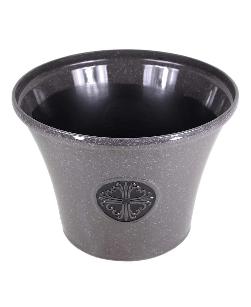 Garden Elements Logo Large Plastic Modern Planter Light Brown 14.5 Inches