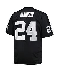 Men's Mitchell & Ness Charles Woodson Black Las Vegas Raiders Big and Tall 1998 Retired Player Replica Jersey