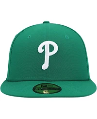 Men's New Era Kelly Green Philadelphia Phillies White Logo 59FIFTY Fitted Hat