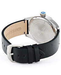 Mathey-Tissot Men's Heritage Collection Three Hand Black Genuine Leather Strap Watch, 42mm