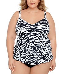 Swim Solutions Plus Tummy Control Triple Tier Fauxkini, Created For Macy's