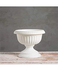 Novelty Outdoor Grecian Urn Planter Flower Pot, White, 18"
