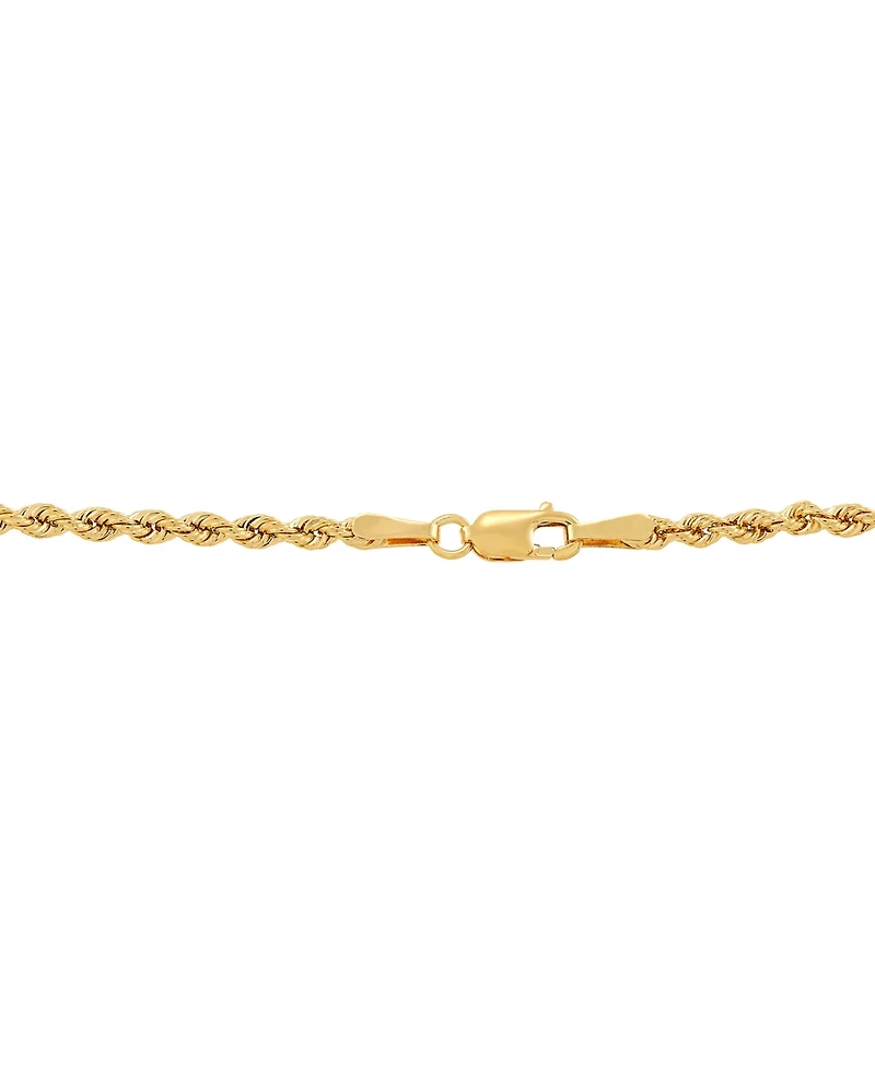 Lightweight Glitter Rope Link Chain Bracelet in 10k Gold