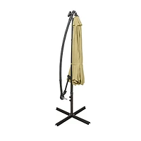 10 Ft Outdoor Solar Led Cantilever Umbrella with Base Weights
