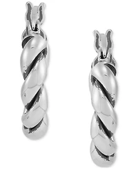 Giani Bernini Oxidized Twist Tube Small Hoop Earrings in Sterling Silver, 15mm , Created for Macy's