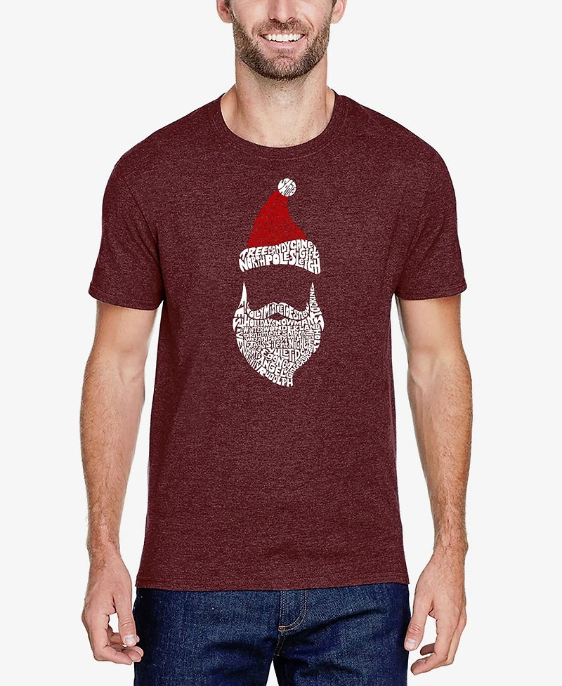 La Pop Art Men's Premium Blend Santa Claus Word T-shirt