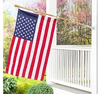 Evergreen American Flag with Wooden Flag Pole & Bracket Kit