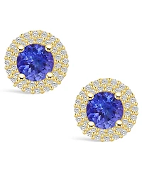 Macy's Tanzanite (1-5/8 Ct. t.w.) and Diamond (1/2 Halo Stud Earrings