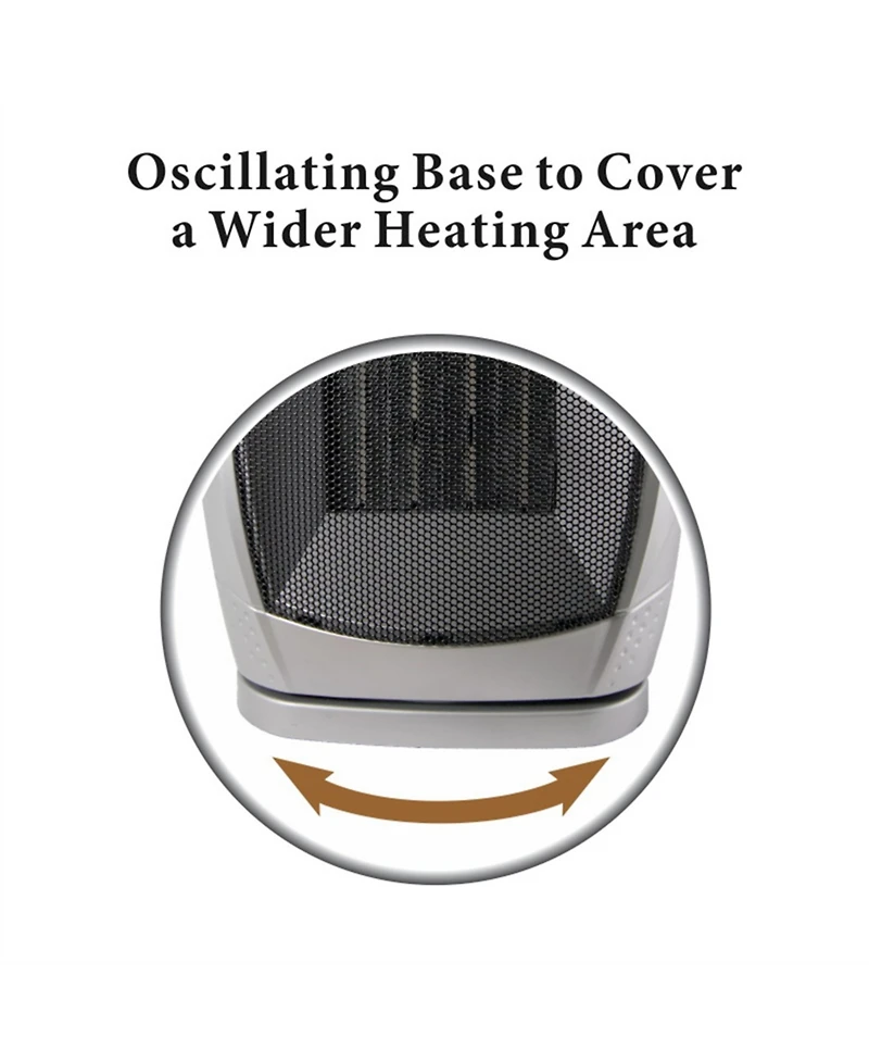 Optimus H-7247 Portable Oscillating Ceramic Heater with Thermostat