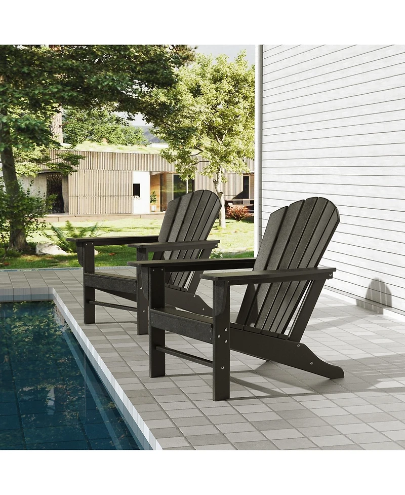 All-Weather Contoured Outdoor Poly Adirondack Chair (Set of 2)