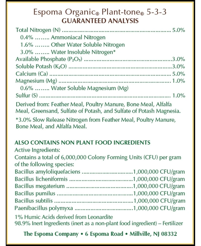 Espoma Organic Plant-tone All-purpose Plant Food, 50lb