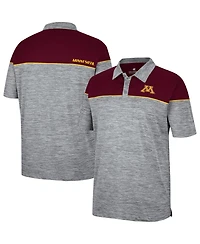Men's Colosseum Heathered Gray, Maroon Minnesota Golden Gophers Birdie Polo Shirt