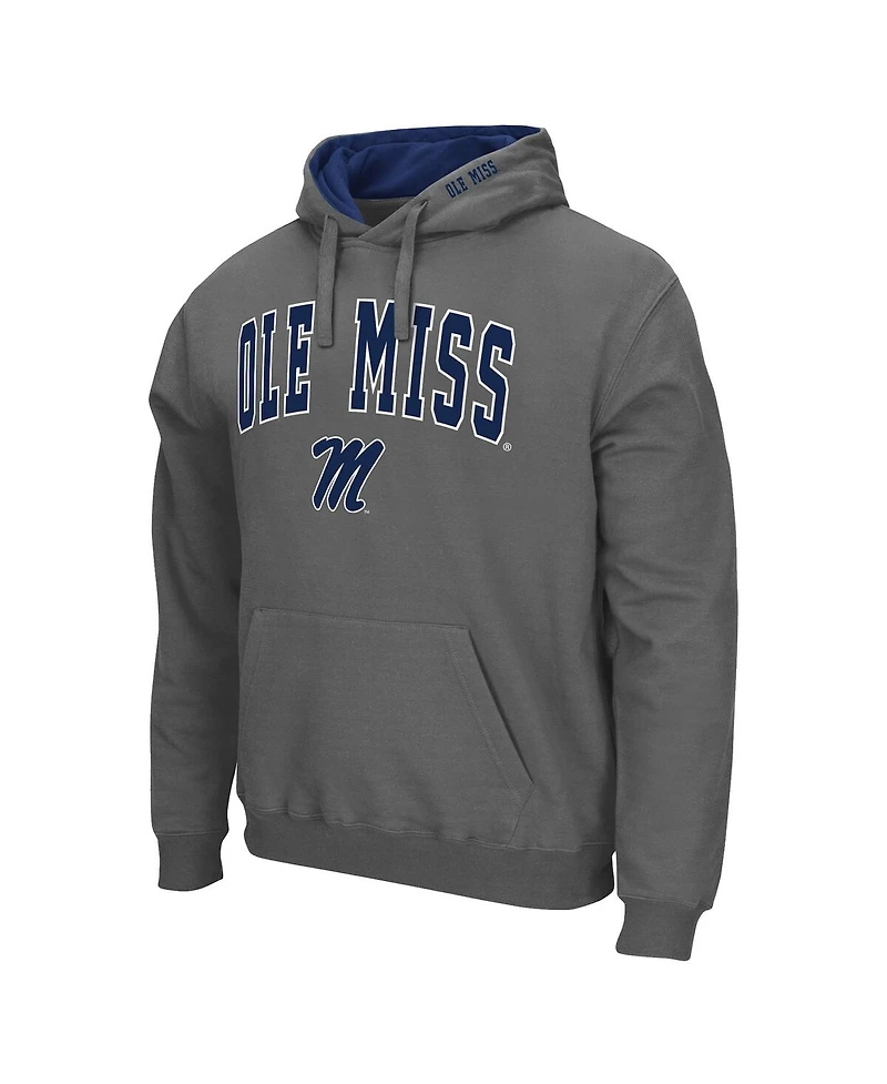Men's Colosseum Ole Miss Rebels Arch & Team Logo 3.0 Pullover Hoodie