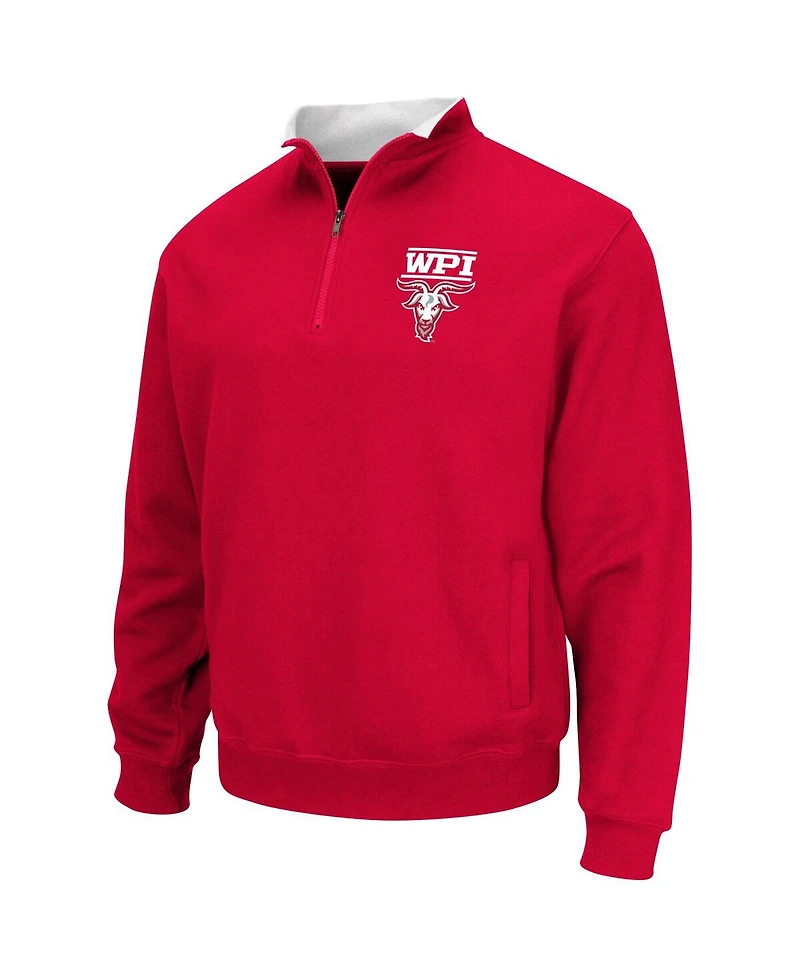 Men's Colosseum Red Worcester Polytechnic Institute Engineers Tortugas Quarter-Zip Sweatshirt