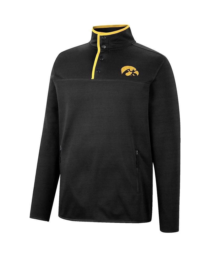 Men's Colosseum Black Iowa Hawkeyes Rebound Quarter-Snap Jacket