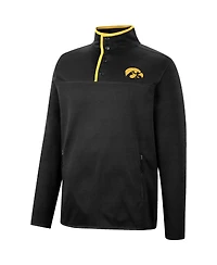 Men's Colosseum Black Iowa Hawkeyes Rebound Quarter-Snap Jacket