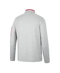 Men's Colosseum Heathered Gray, Scarlet Nebraska Huskers Country Club Windshirt Quarter-Zip Jacket