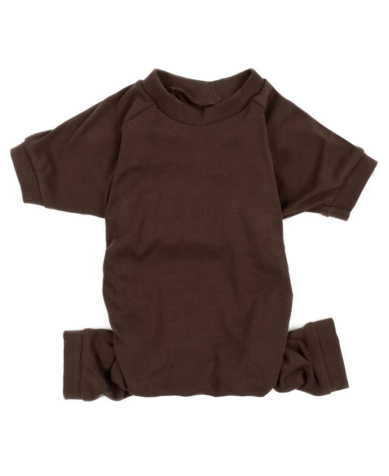 Leveret Dog Cotton Pajama Solid Brown