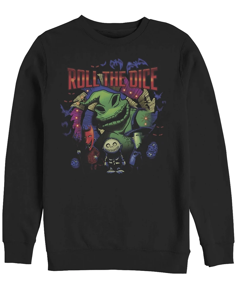 Fifth Sun Men's Nightmare Before Christmas Oogie Dice Crew Fleece Pullover