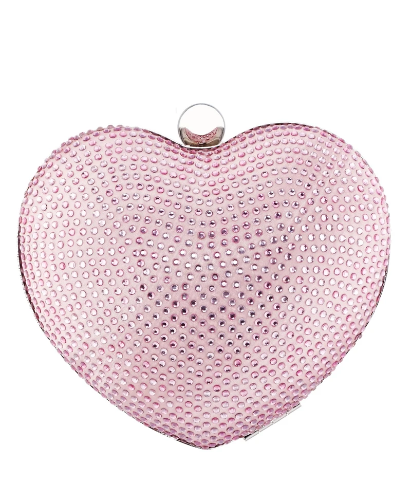 Nina Women's Crystal Heart Minaudiere Bag