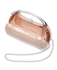Nina Women's Metallic Minaudiere bag with Metal Handle
