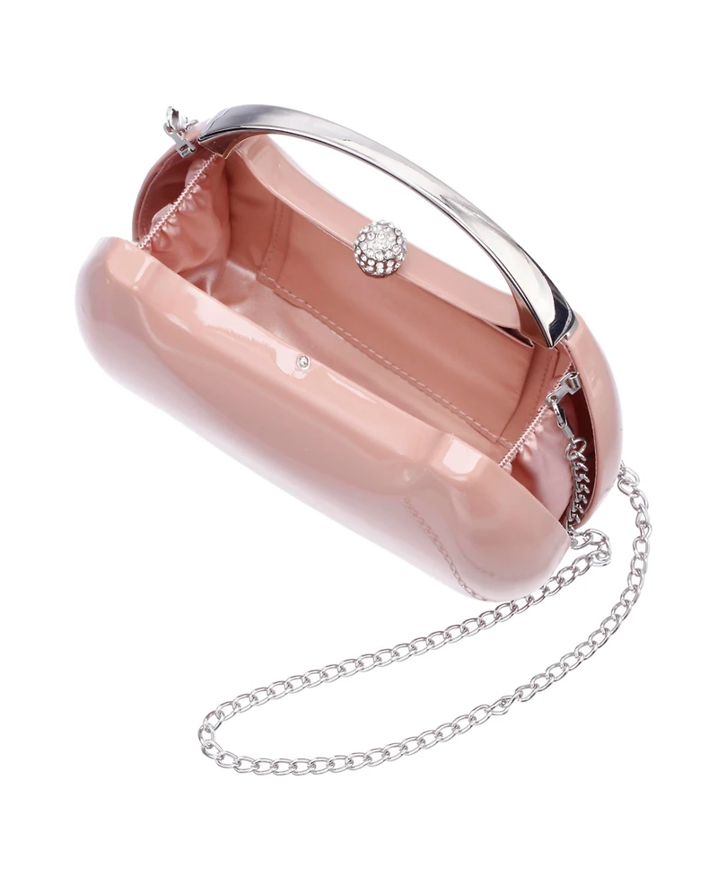 Nina Women's Metallic Minaudiere bag with Metal Handle