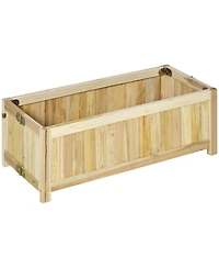 28''x12'' Foldable Raised Garden Bed Wood Planter Flower Planting Box