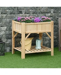 Raised Garden Bed, 6 Grid, 31" x 23" Storage Shelf for Vegetables