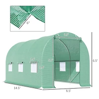 Outsunny 15' x 6' x 7' Walk-In Gardening Plant house w/ Pe Cover,