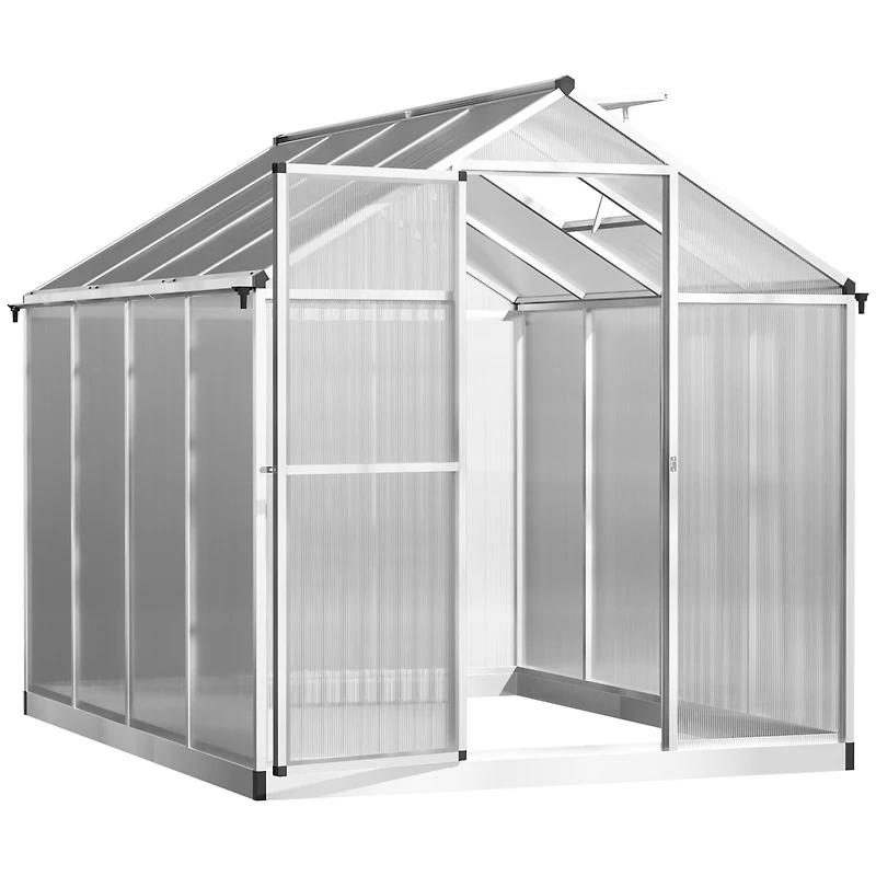 Outsunny 8' x 6' Portable Outdoor Walk-In Garden house w/ Roof Vent