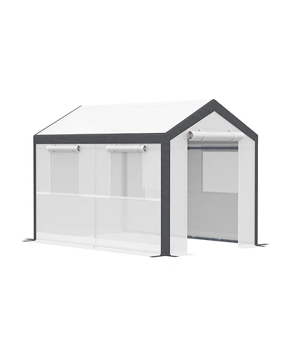 Outsunny 10' x 7' Walk-In Garden house with Roll-Up Door,