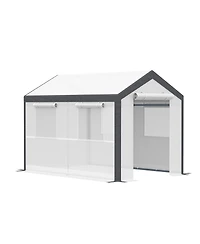Outsunny 10' x 7' Walk-In Garden house with Roll-Up Door,