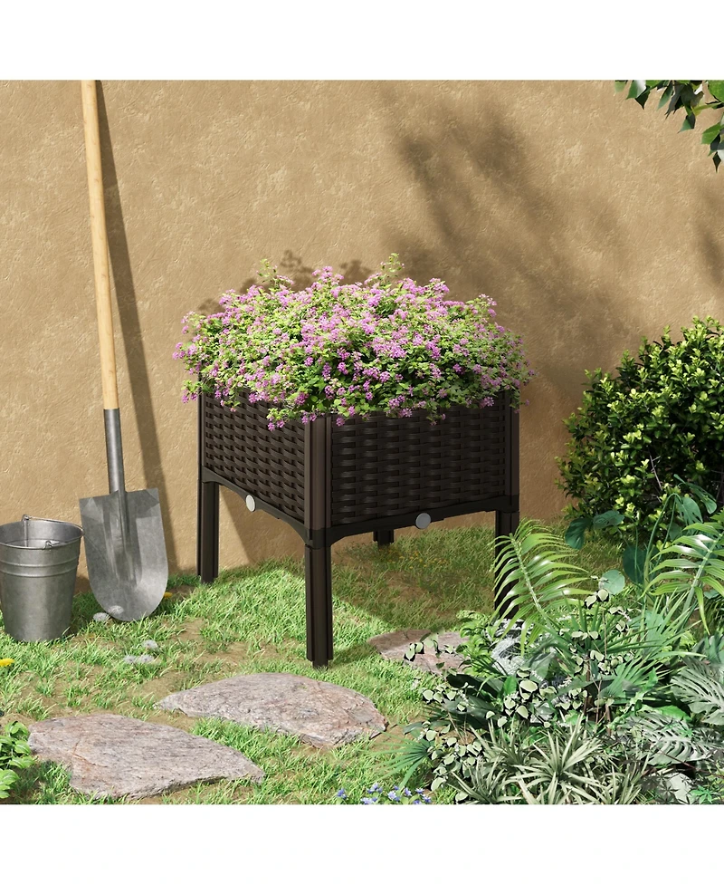 Outsunny Raised Flower Bed Vegetable Herb Planter Lightweight