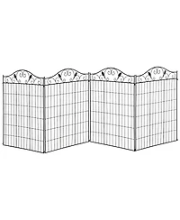 Outsunny Backyard Garden Decorative Fencing with 4 Panels and Steel Wire Frame