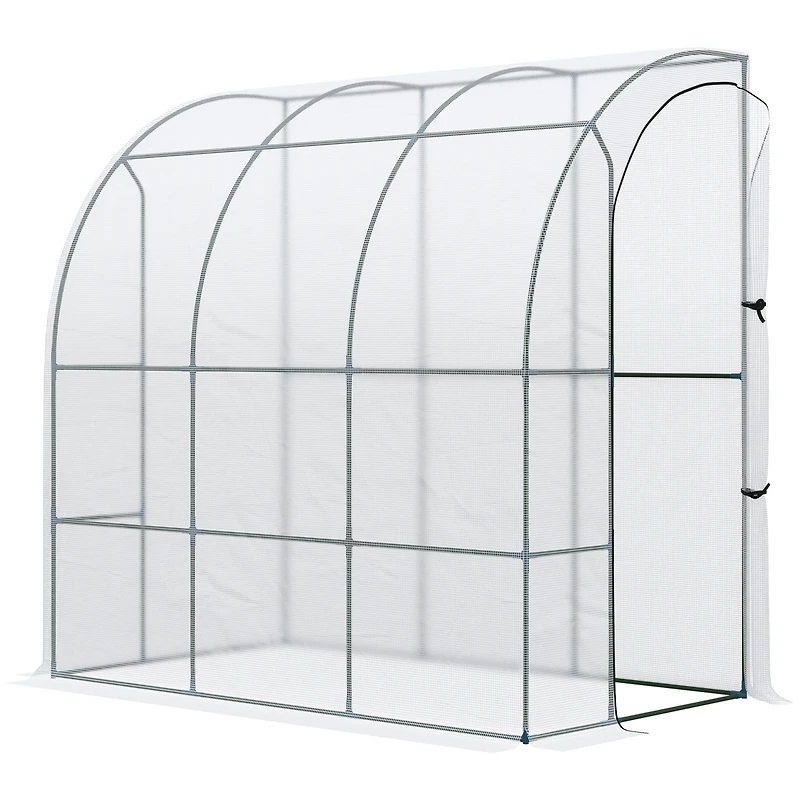 Outsunny 7' x 4' x 7' Outdoor Walk-in Lean-to house, Pe Cover,