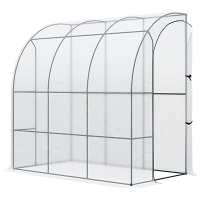 Outsunny 7' x 4' x 7' Outdoor Walk-in Lean-to house, Pe Cover,