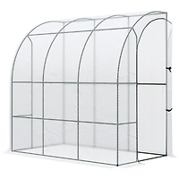Outsunny 7' x 4' x 7' Outdoor Walk-in Lean-to house, Pe Cover,