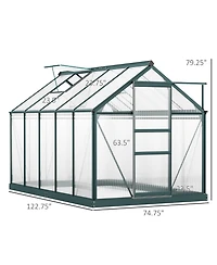 Outsunny 6' x 10' x 7' Large Polycarbonate Walk-in house,