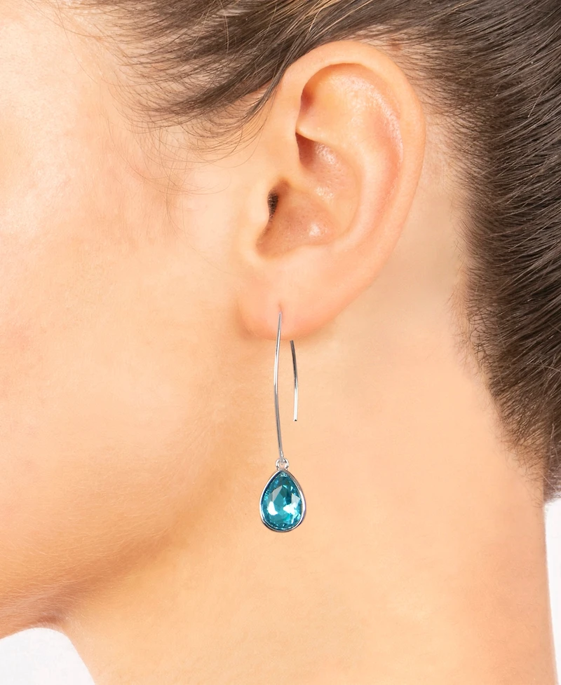 Macy's Crystal Wire Drop Earrings (24/25 ct. t.w.) Fine Silver Plated Brass or 14K Gold Over