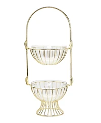 Classic Touch Leaf 2-Tiered Centrepiece