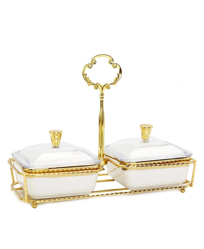 Classic Touch 2-Piece Bowl Relish Dish on Base Set