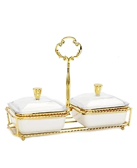 Classic Touch 2-Piece Bowl Relish Dish on Base Set