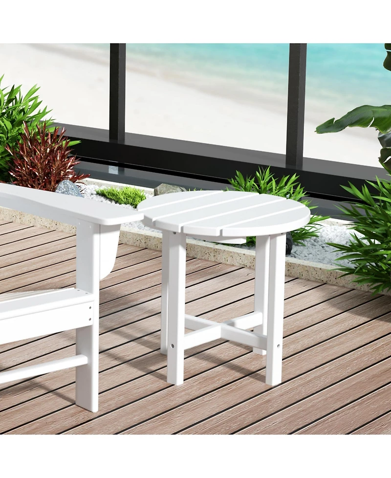 WestinTrends All-Weather Outdoor Patio Round Poly Adirondack Side Table