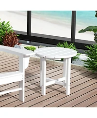 WestinTrends All-Weather Outdoor Patio Round Poly Adirondack Side Table