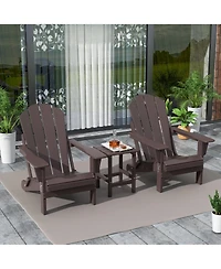 WestinTrends 3 Piece Set Outdoor Folding Adirondack Chairs with Side Table