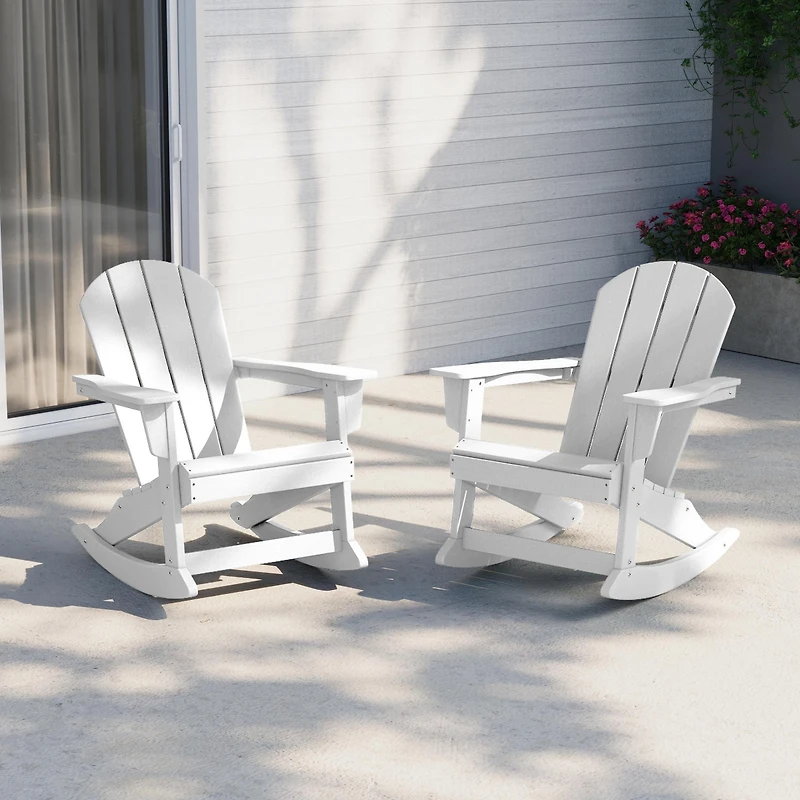 WestinTrends Outdoor Patio Porch Rocking Adirondack Chair (Set of 2)