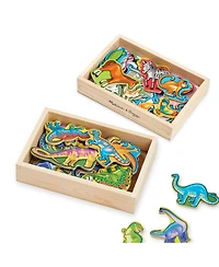 Melissa & Doug 2-Pk. Wooden Animals & Dinosaurs Magnets