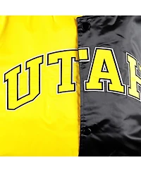 Men's Starter Gold, Black Utah Jazz Fast Break Satin Full-Snap Jacket