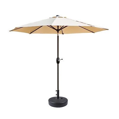 WestinTrends 9 Ft Outdoor Patio Market Umbrella with Black Round Base